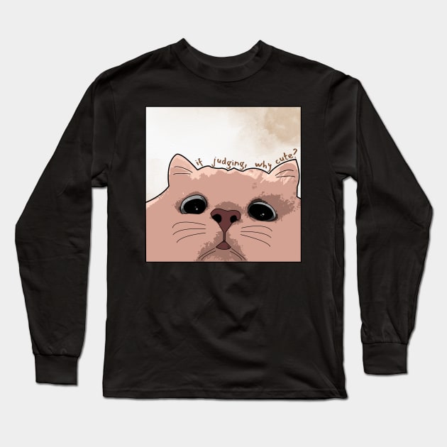 cute judging cat Long Sleeve T-Shirt by saiinosaurus